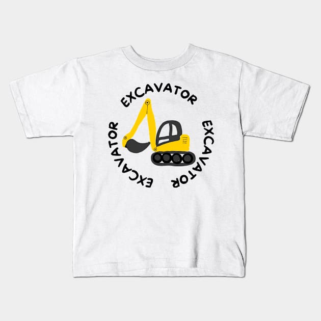 Excavators  design Kids T-Shirt by MARTINI.Style